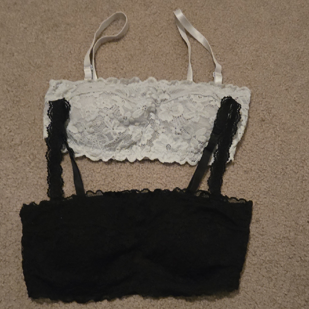 Lace Bandeau Bra Bundle Large Removeable Straps Lace Bandeau Bra Bundle Large Removeable Straps